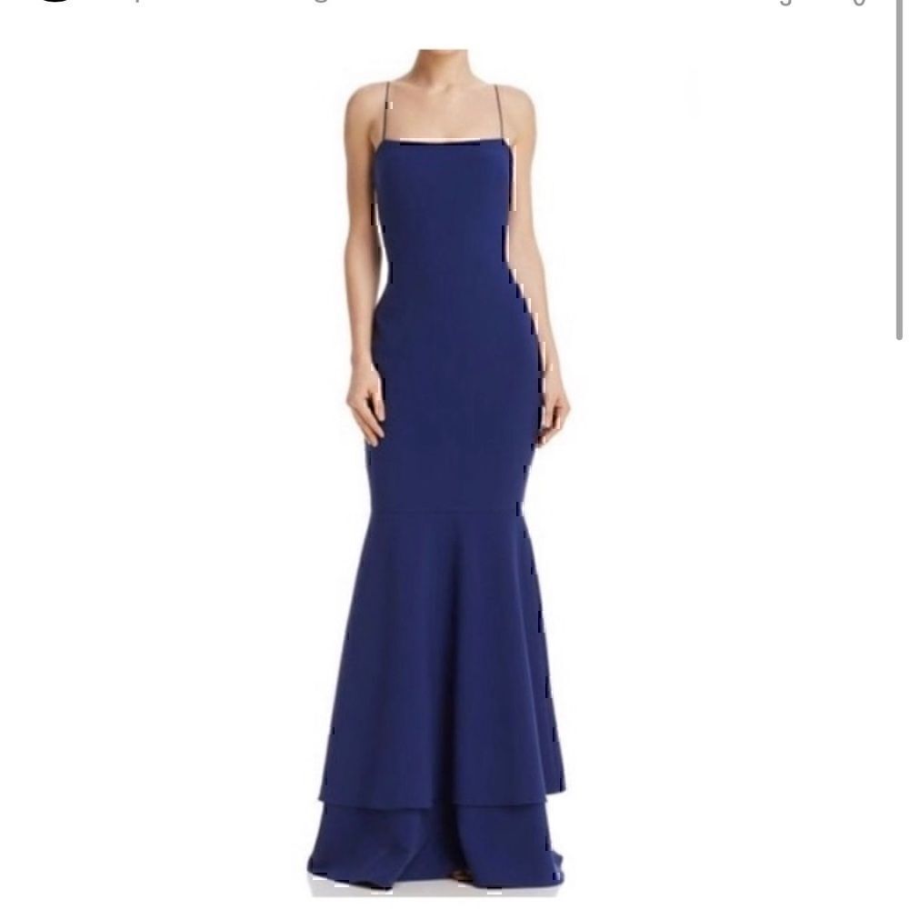 NWT- Likely Aurora Mermaid Gown Navy Maxi Dress Size 00 Women’s
